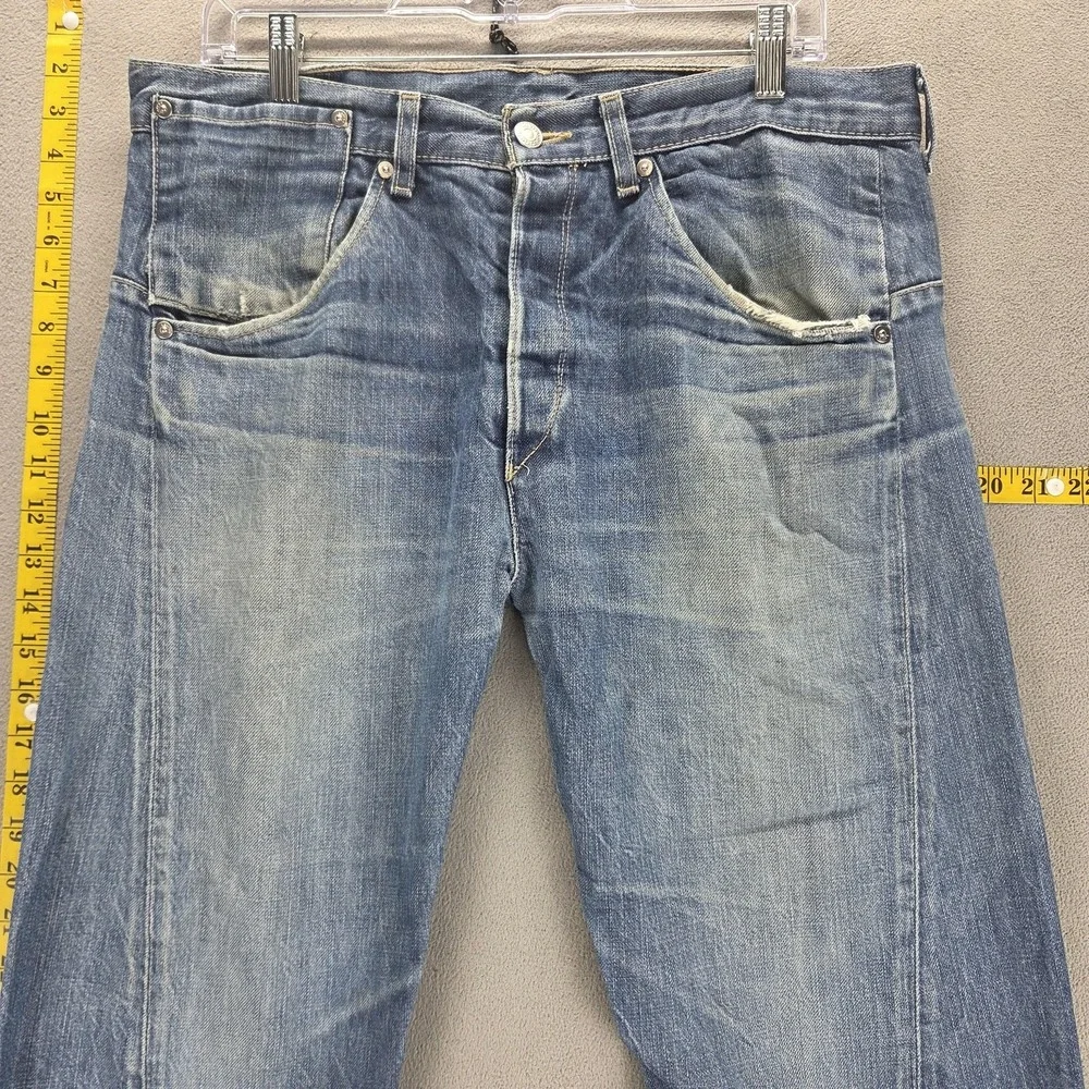 VTG Levis Engineered Jeans Mens Blue Twisted Button Fly Medium Wash Fits 34x30